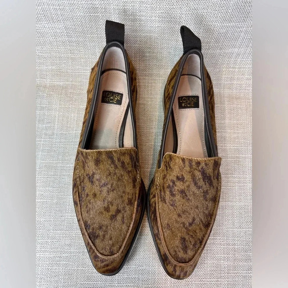 NEW Louise Et Cie Pointed Toe cow hair loafers size 6.5 (37) slip on shoes flats - Picture 7 of 10